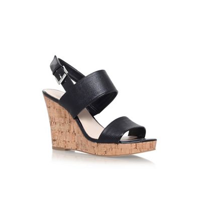 Nine West Black 'Lucini' high heel wedge sandal